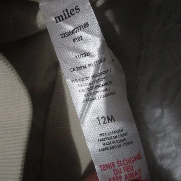 MILES THE LABEL Infant Baby Girls Heart Print Sweatshirt Beige 12M NWT - Picture 9 of 10